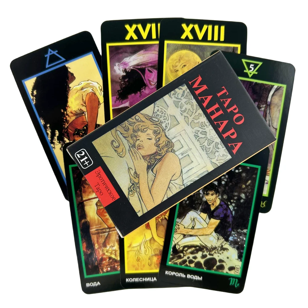 Russian Manara Tarot Cards Divination Fortune Telling With Paper Guidebook Deck Entertainment Board Game Party Edition