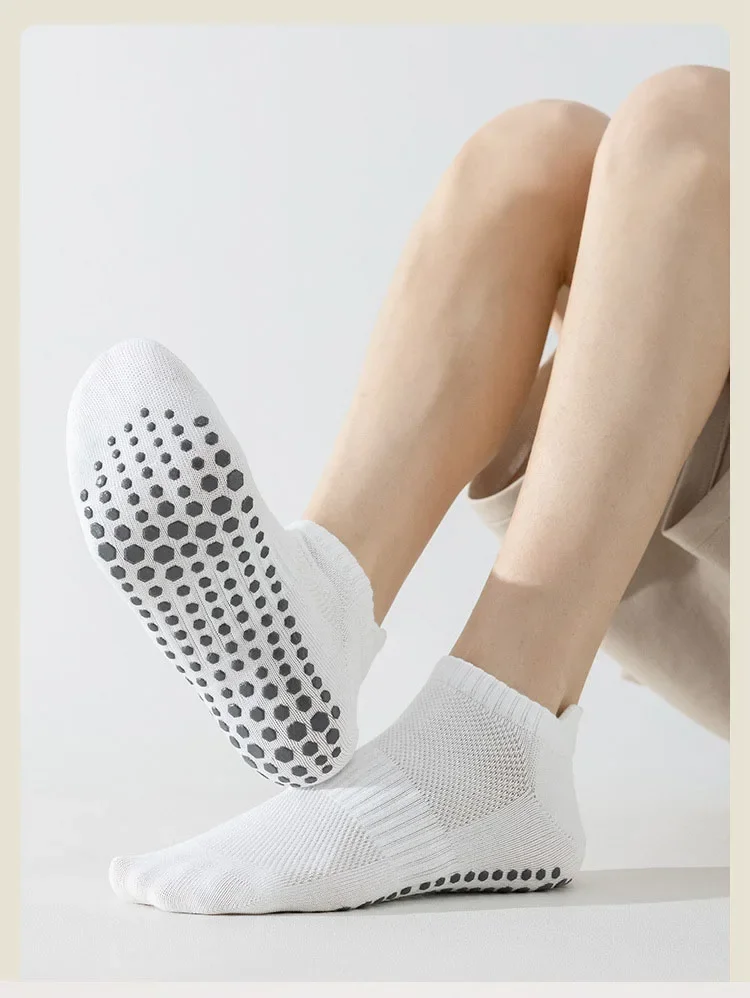 

Носки для йоги, мужские хлопковые тонкие силиконовые нескользящие дышащие спортивные носки для пилатеса с низкой лодыжкой