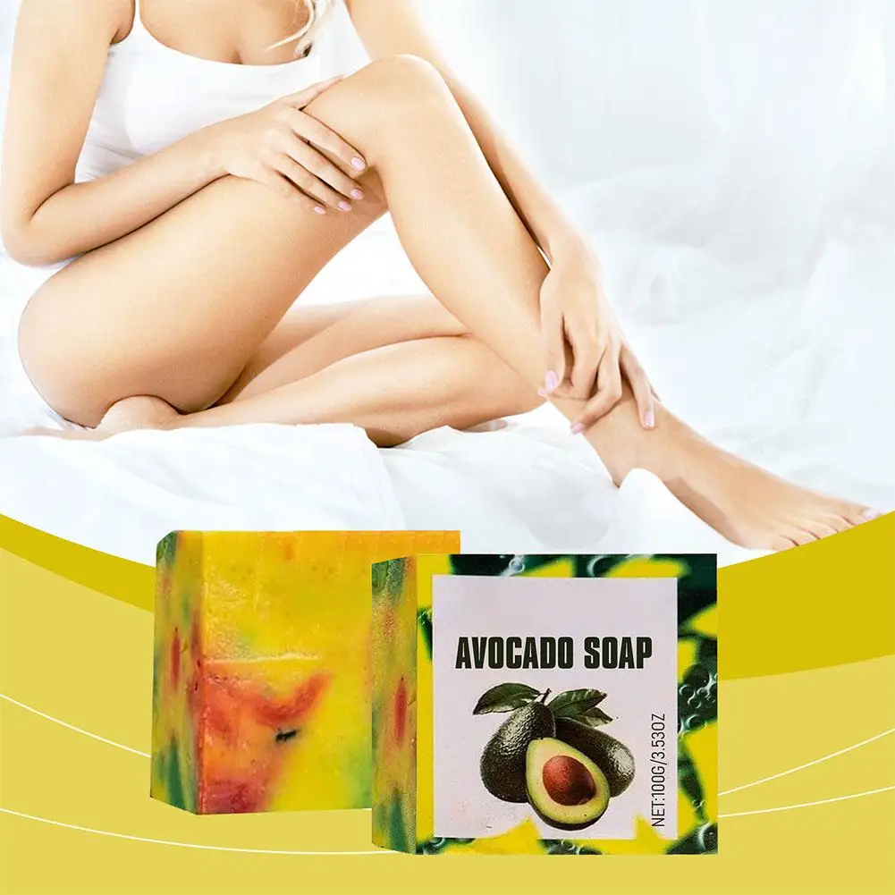 Jabón hidratante hecho a mano de aguacate, 100g, nutritivo, limpieza suave, aceite de control profundo, exfoliante para limpiador de piel grasa S Y6M2