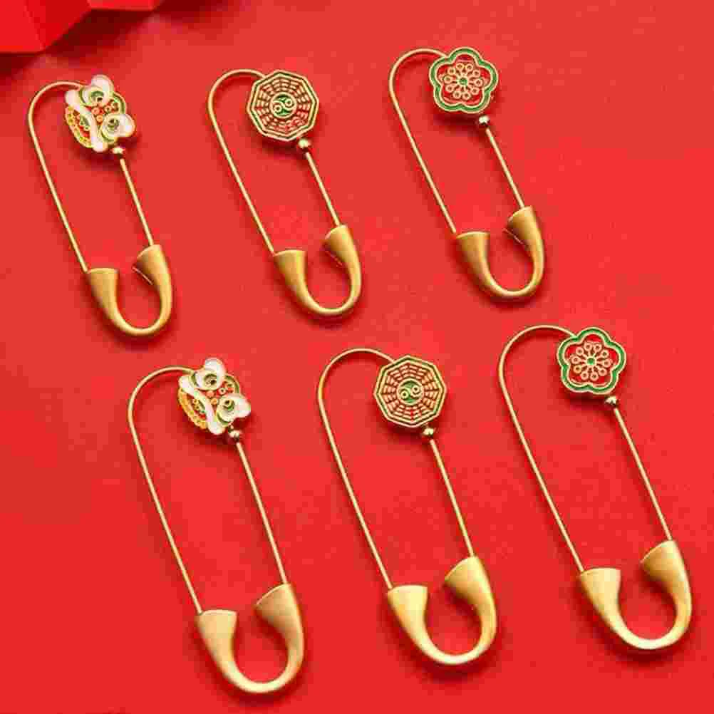 5 Pcs Corsage Gold Pin Office Decor Brooch Findings Metal Small Safety for Clothes