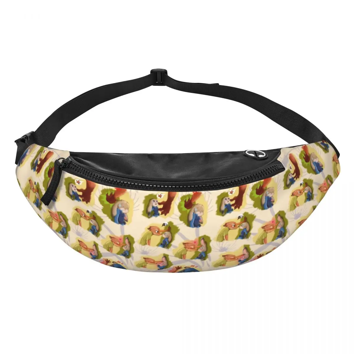 Riñonera personalizada con estampado de Z-Zootopia para mujeres y hombres, bolso cruzado de dibujos animados, bonito y a la moda, para viajes, senderismo, para llevar el teléfono y el dinero