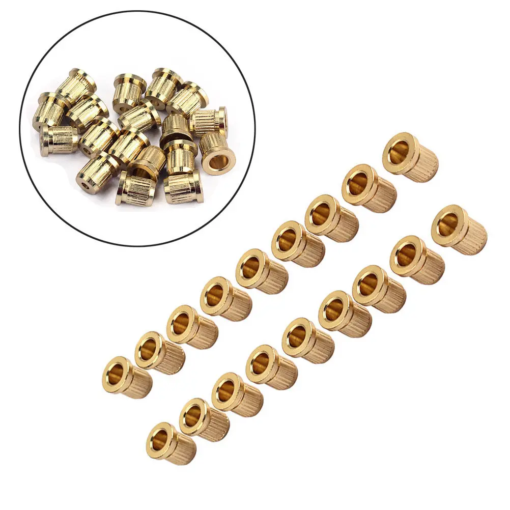 18Pcs Electric Guitar Metal String Ferrule Gold Replace Damaged Old Ferrules Mounting Set Enhance Sound Easy Play Accessory