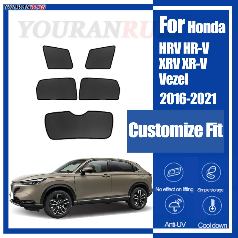 

For Honda HRV HR-V XRV XR-V Vezel 2016-2021 Magnetic Customized Car windows Sun Shade UV Protection Children Car Curtain Mesh