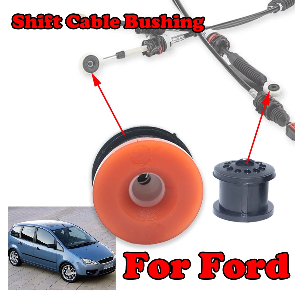 

SET For Ford Focus Fiesta C-Max Shift Cable Bushing Manual TransmissionGear Linkage Repair Kit End Pivot Connector Clamp Collet