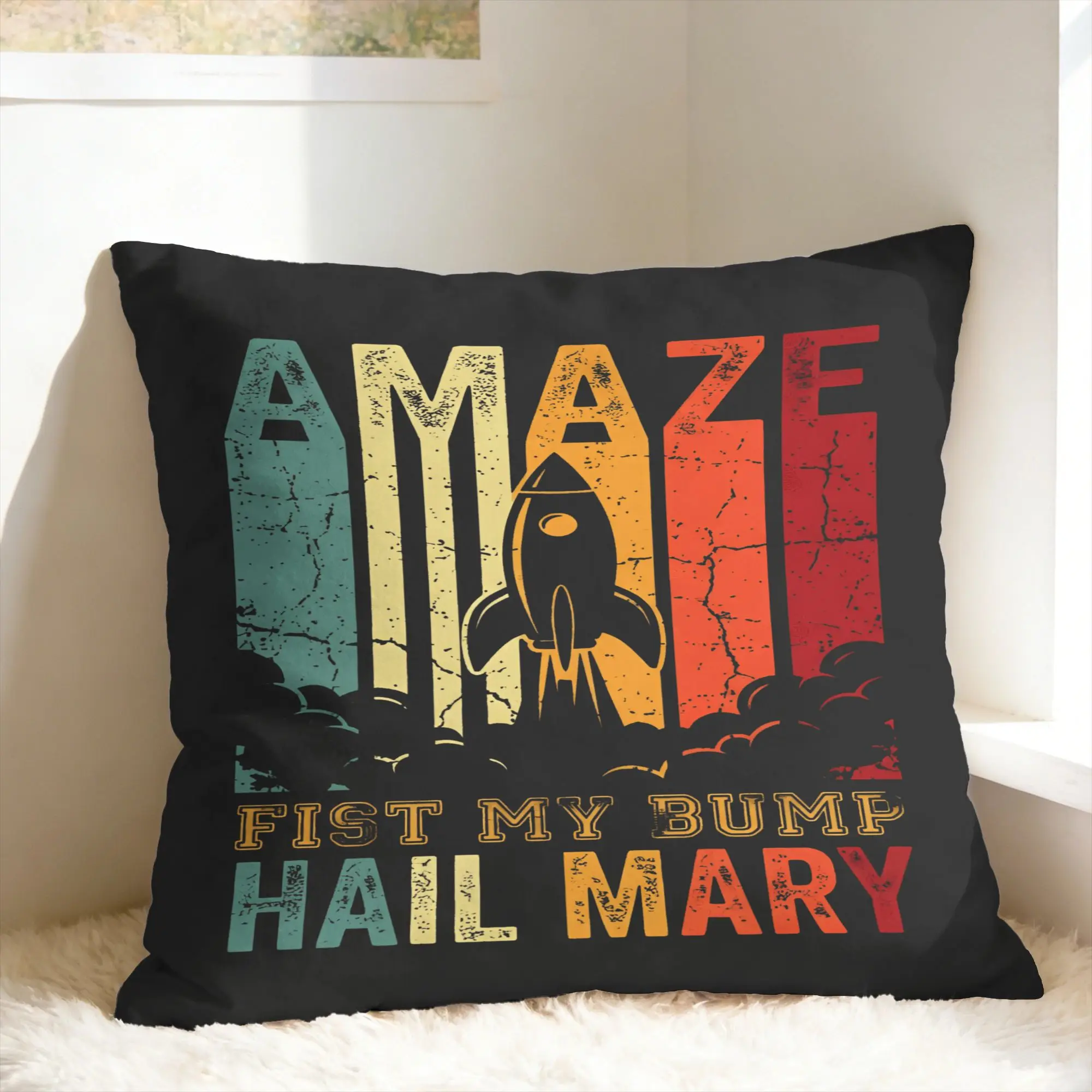 P-Project Hail Mary fist my bump Pillowcases  Vintage Pillow Case For Chair Sofa Home Decor Graphic Pillow Cover