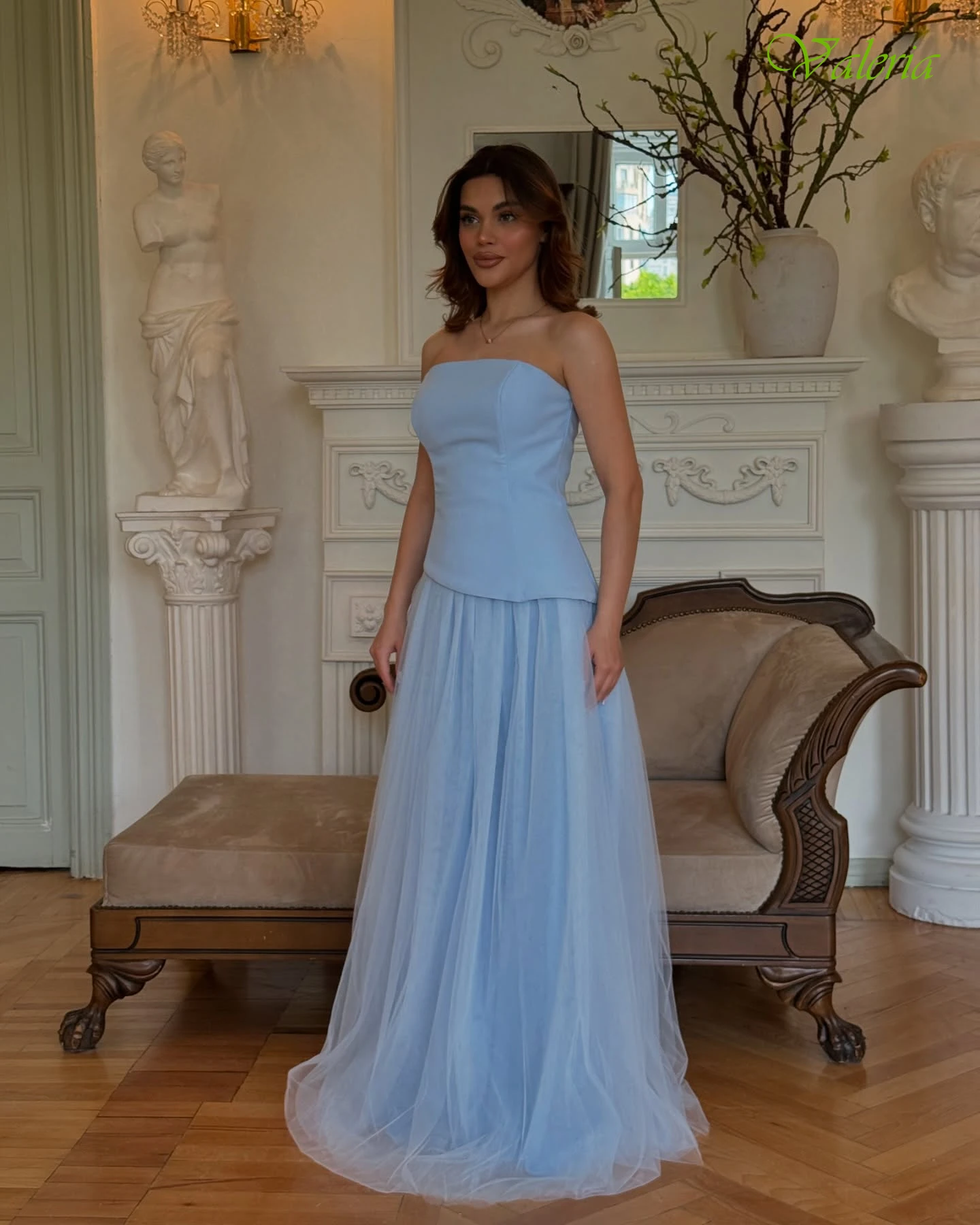 

Customized A-Line Strapless Elegant Formal Evening Dress and Fashion High Quality Celebrity Gowns Temperament Party Dress