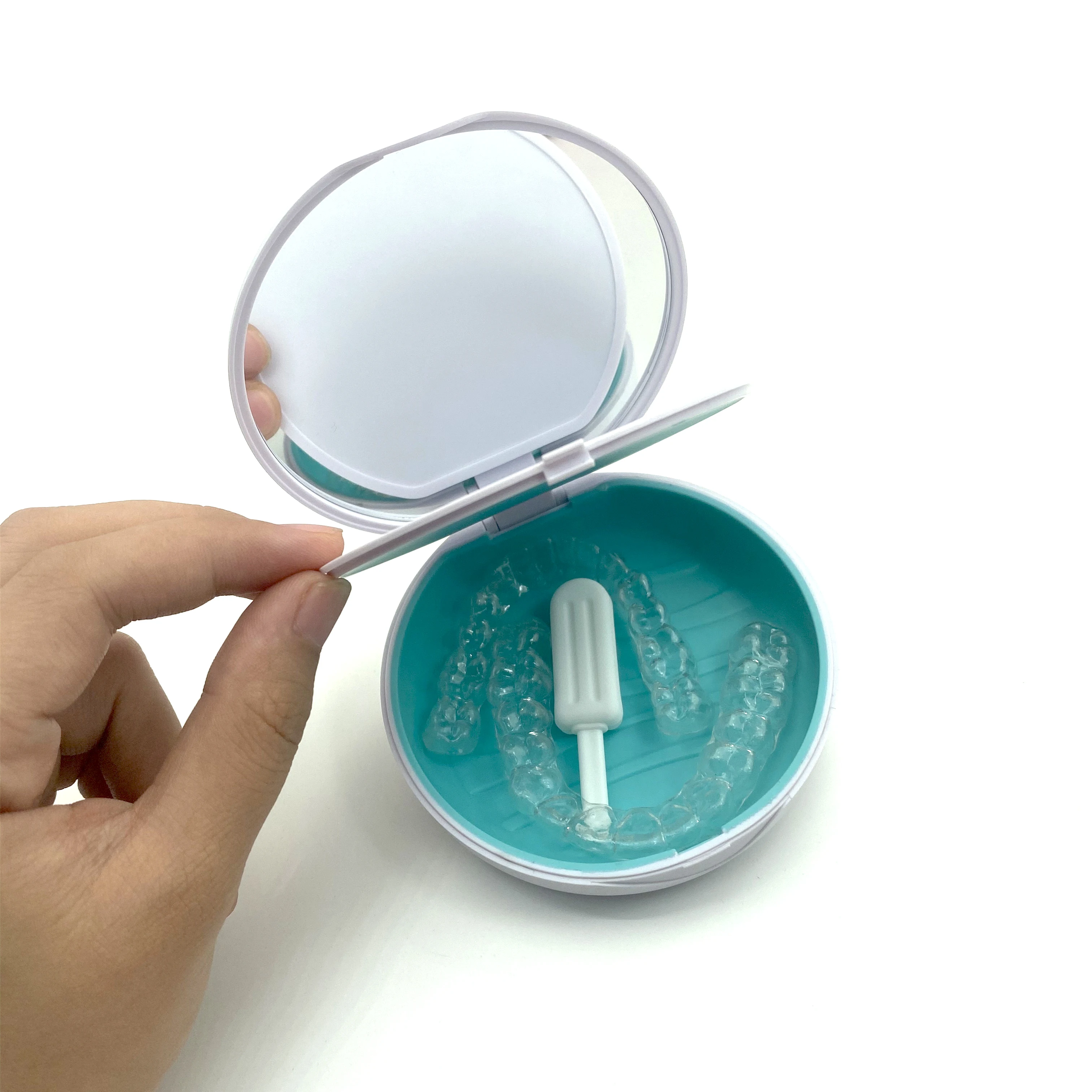 

STLF New Design Upgrade Retainer Mouth Guards Travel Case with Mirror Inside