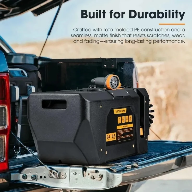 Quick Charge Pressurized Portable Water Tank 24L B-at-tery- Powered Out-door Shower Kit for Camping Hiking 4X4 Offroad