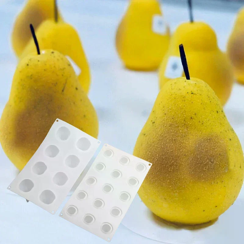 1pcs Pineapple Pear Peach Fruit Series Cake Silicone Mold Mango Orange Baking Mousse Mould Strawberry French Dessert Mousse Mold