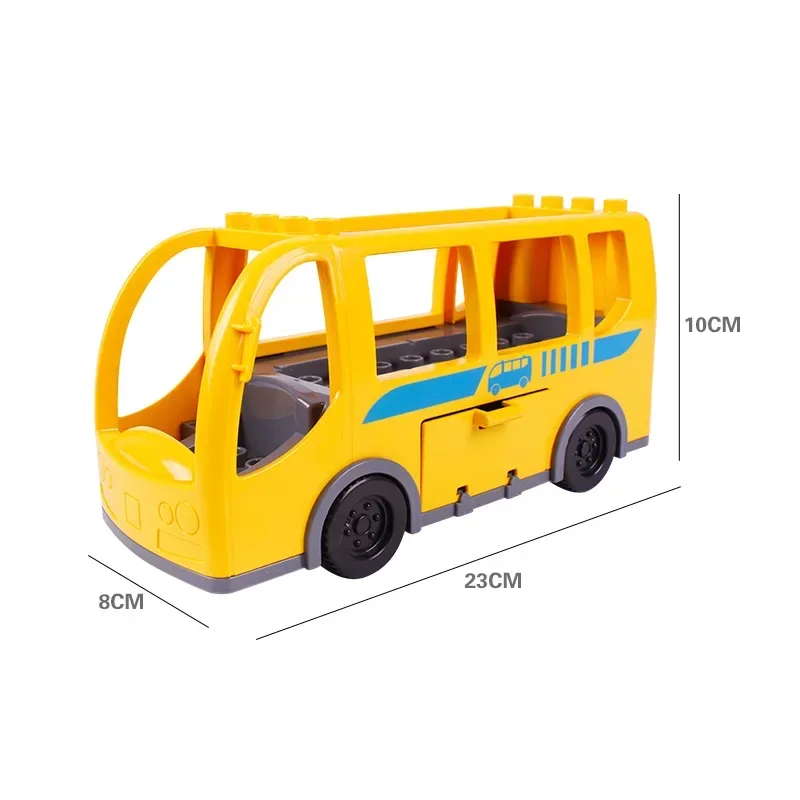 Grote Bouwsteen Draaiende Reuzenrad Bus Racewagen Marmeren Run Compatibel Duplo Educatief Creatief Speelgoed Kinderen Kids Cadeau