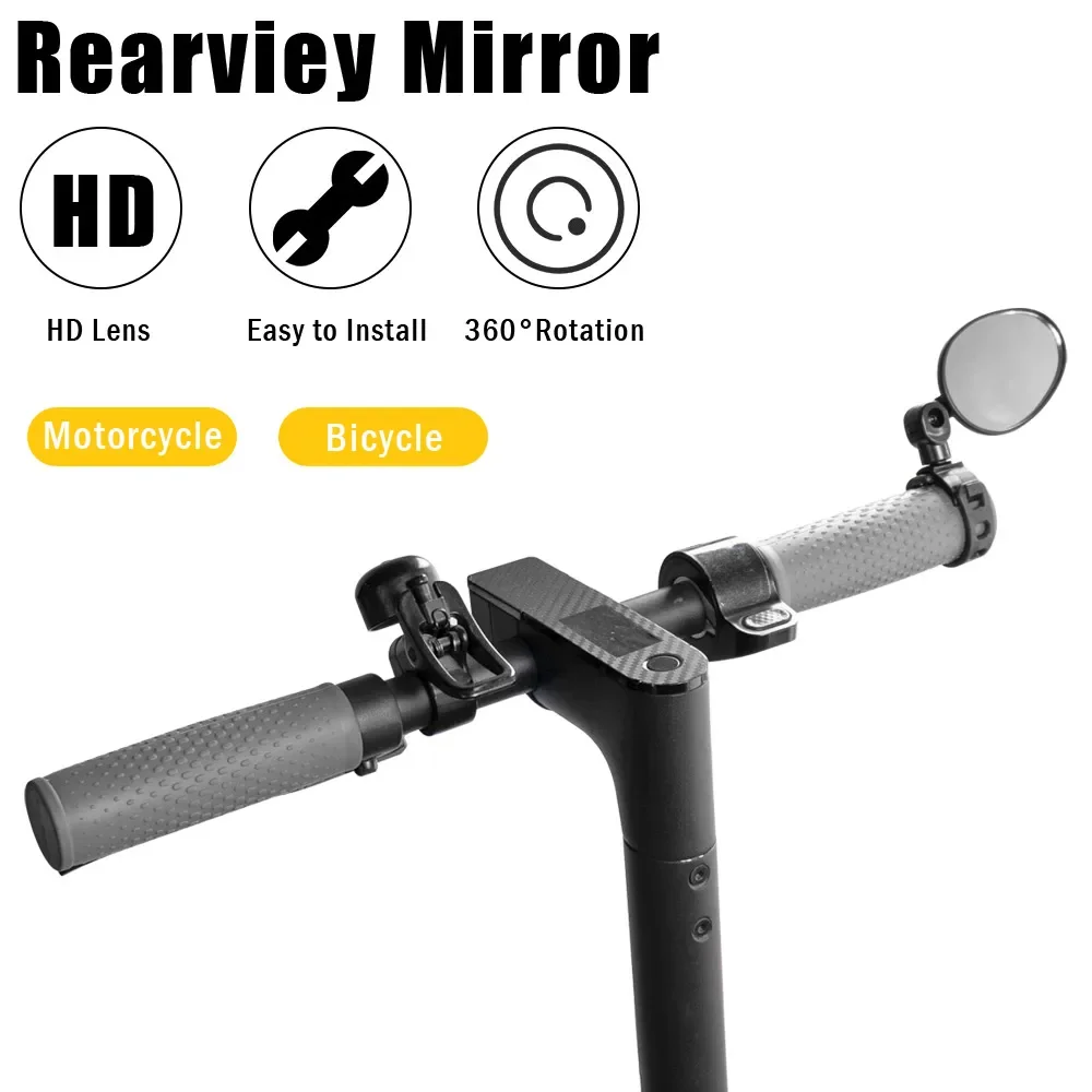 Universal Electric Scooter Rearview Mirror 360 Degree Rotatable For Xiaomi M365 1S PRO Mi3 Handlebar  View Mirrors