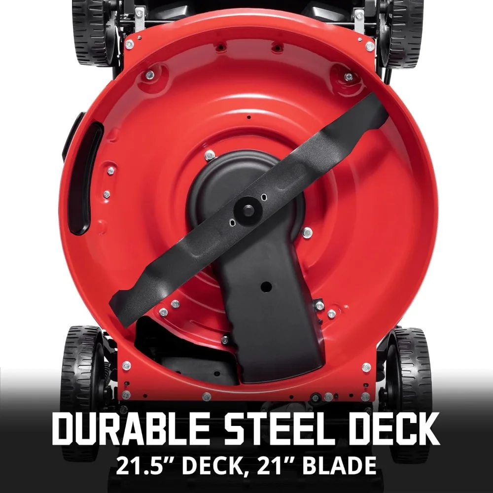 Self Propelled Gas Lawn Mower, 21-Inch 170cc OHV Engine RWD Single-Speed 3-in-1 with Bagging