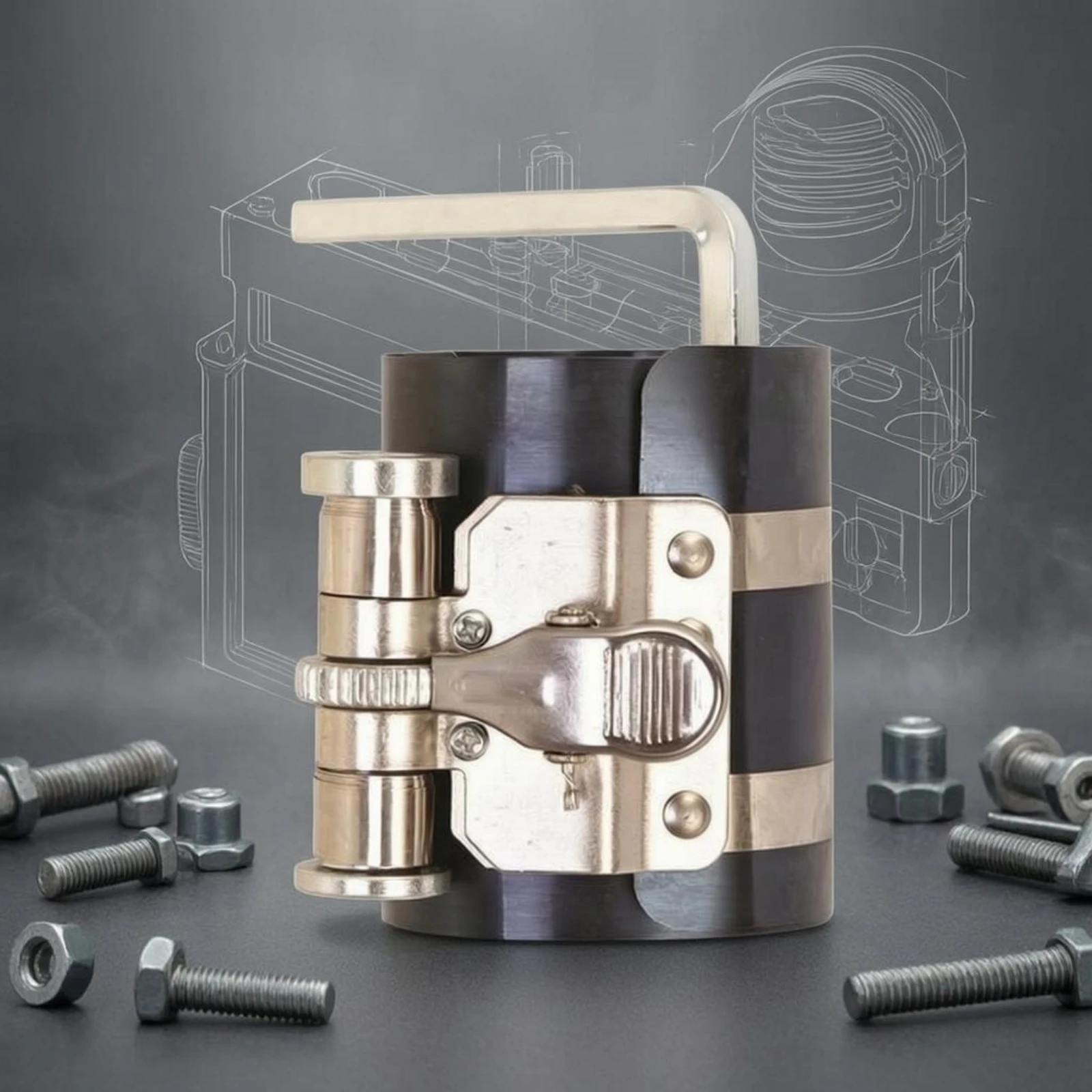 Adjustable Piston Band Compressor Cylindrical Ratcheting Piston Band Compressor Mechanic Gear Clamping