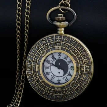 Antike hohle doppelte Farbe Block muster Text Relief Herren Quarz Taschenuhr Vintage Steampunk Halskette Anhänger Uhr Geschenk