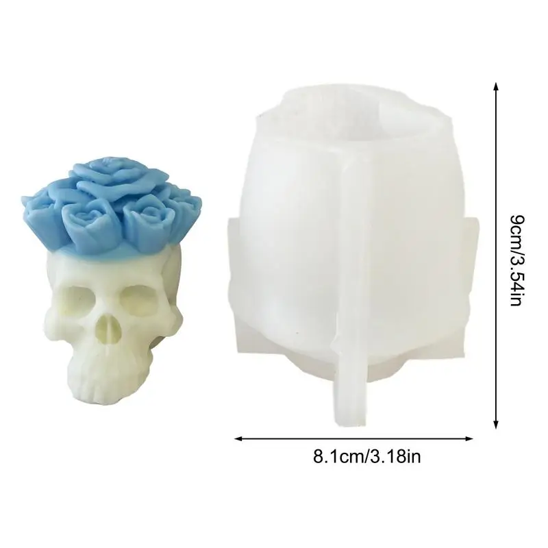 Halloween Silicone Mold Fancy Skull Candle Mold Skull Shape Candle Mold For Candle Making 3D Wax Melt Silicone Mold For Handmade image 6