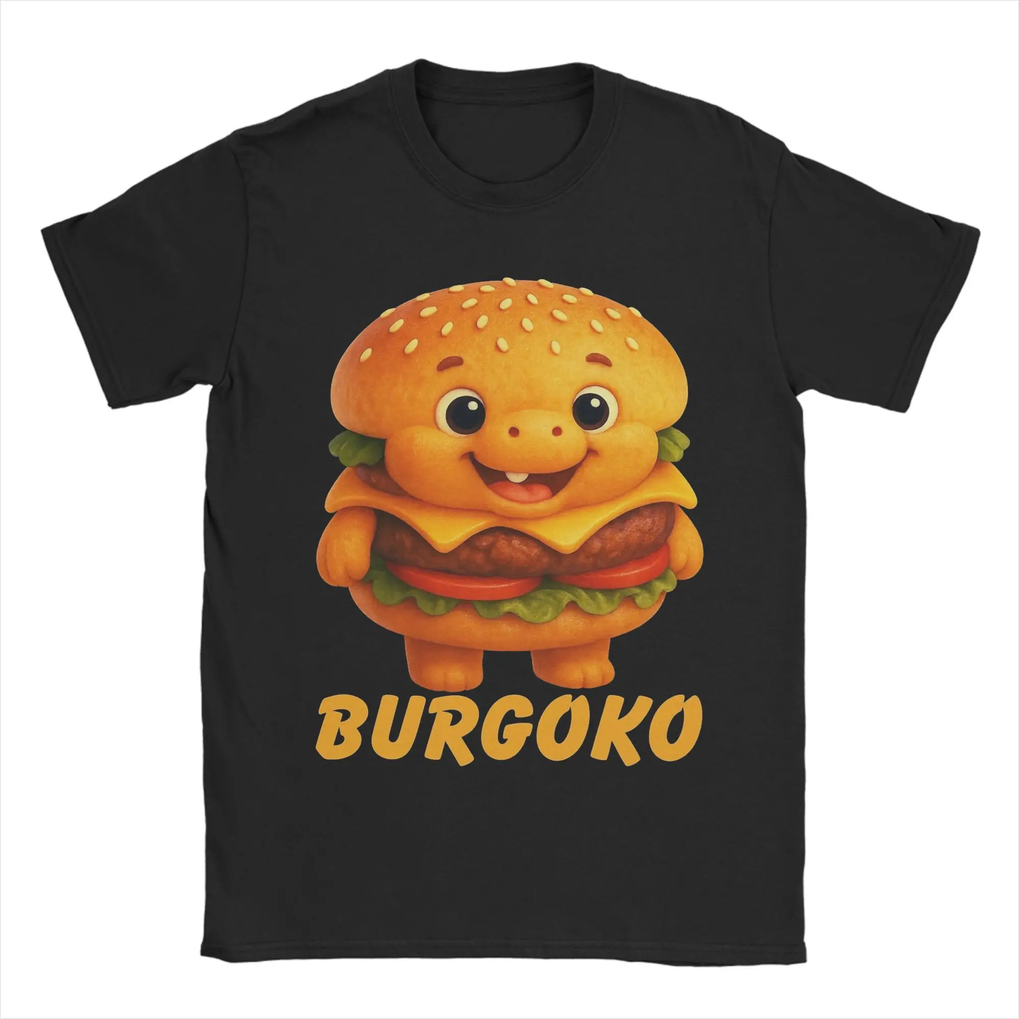 

Итальянская хлопковая футболка Brainrot Burgoko для мужчин, летние базовые футболки Y2K, модная футболка с круглым вырезом, повседневные топы большого размера