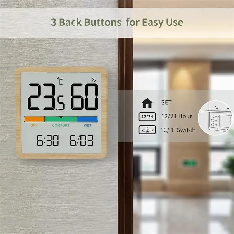 NOKLEAD stacja pogodowa Mini cyfrowy domowy miernik temperatury i wilgotności w pomieszczeniu LCD cyfrowy termometr higrometr czujnik miernik