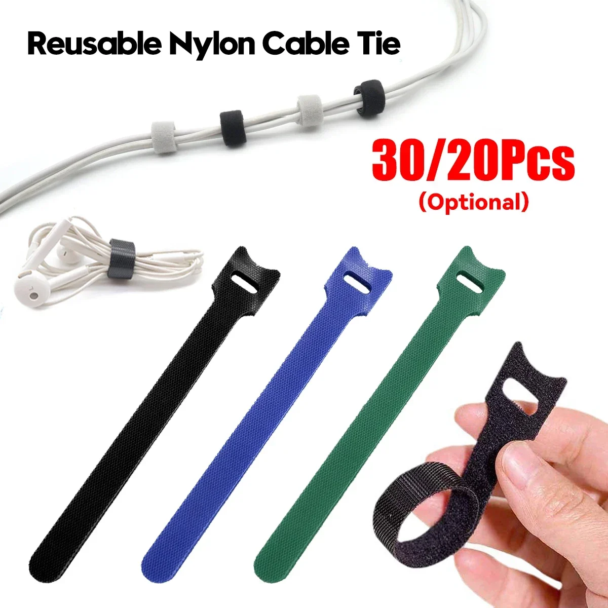 2024 New Releasable Cable Tie Nylon Wrap Zip Bundle Bandage 12x150mm Plastics Fastening Reusable Ties Straps Cable Organiser