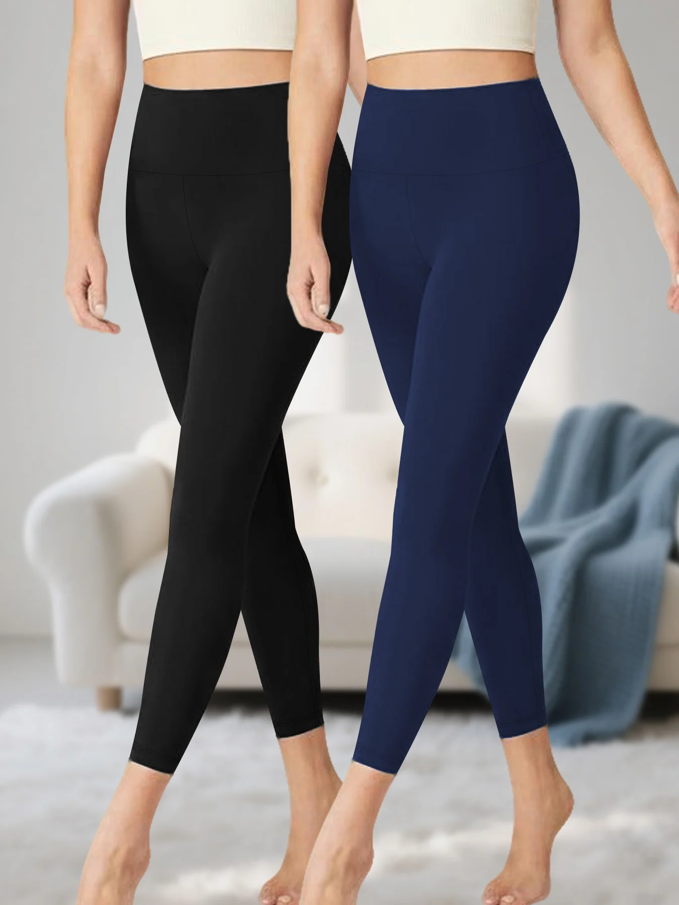 2 حزمة المرأة طماق فائقة النعومة عالية الخصر التحكم في البطن لا انظر من خلال تجريب اليوغا الجري الرياضية رفع الصالة الرياضية طماق