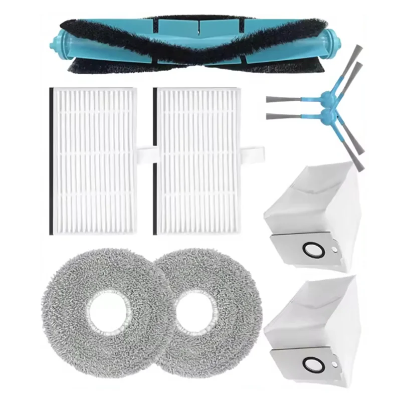 A74G-For Cecotec Conga AI Spin Revolution Ultra Power 9590/9990 10090 9 قطعة فرشاة تصفية ممسحة القماش كيس لجميع الغبار قطع الغيار