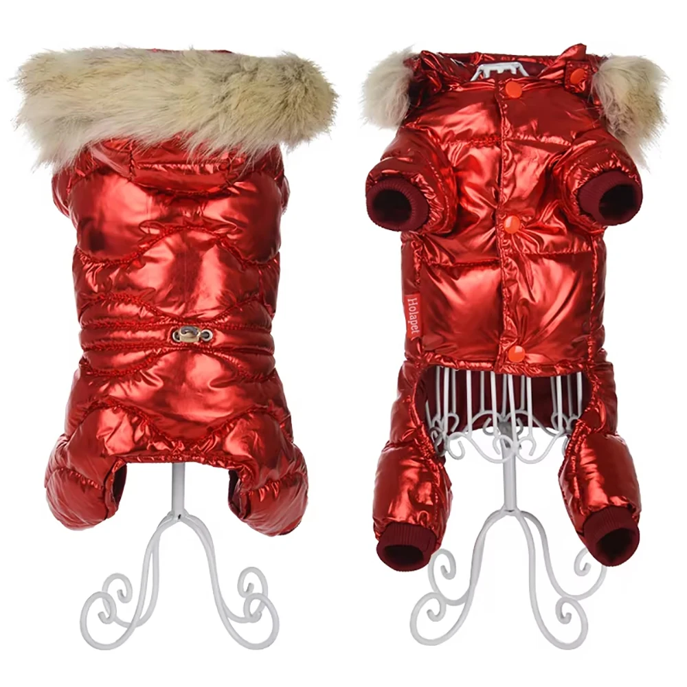 Winddichte Jacke mit abnehmbarer Kapuze, Winter-Warm-Overall für Hunde, Welpen, Chihuahua, French Bulldog, Mantel, Haustierbekleidung, Kostüm – Detail 4