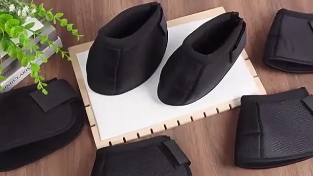 Reitprodukte Superstarke Reitstiefel Brauner Hufschutz 4 Stück Equine Bell Boots Premium Ausrüstung für Pferdepflege