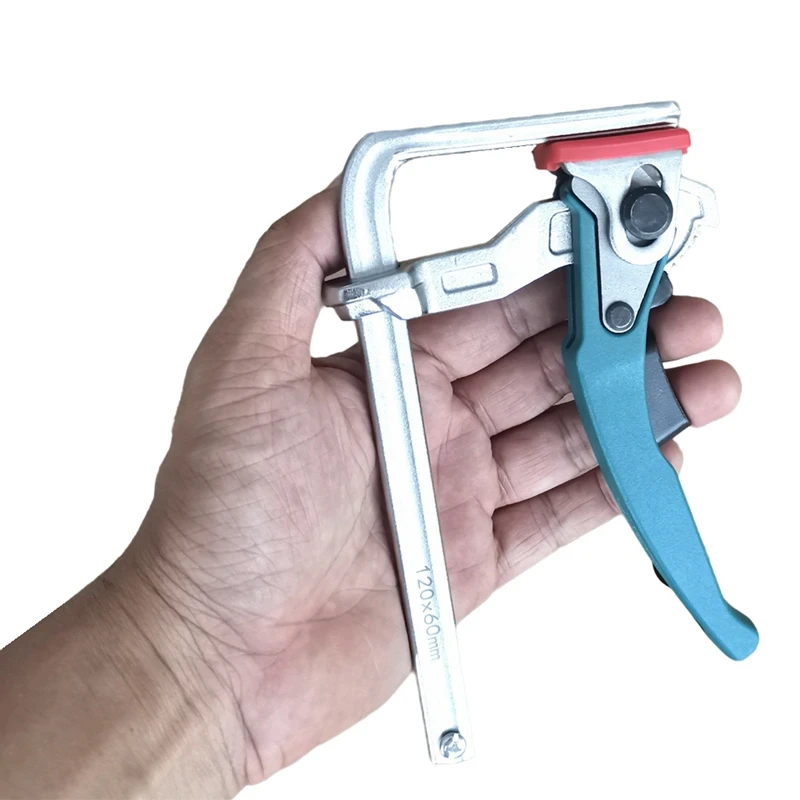 Cyan Handle Quick Ratchet Track Clamp Woodworking Track Clamp Cyan Ratchet Track Clamp