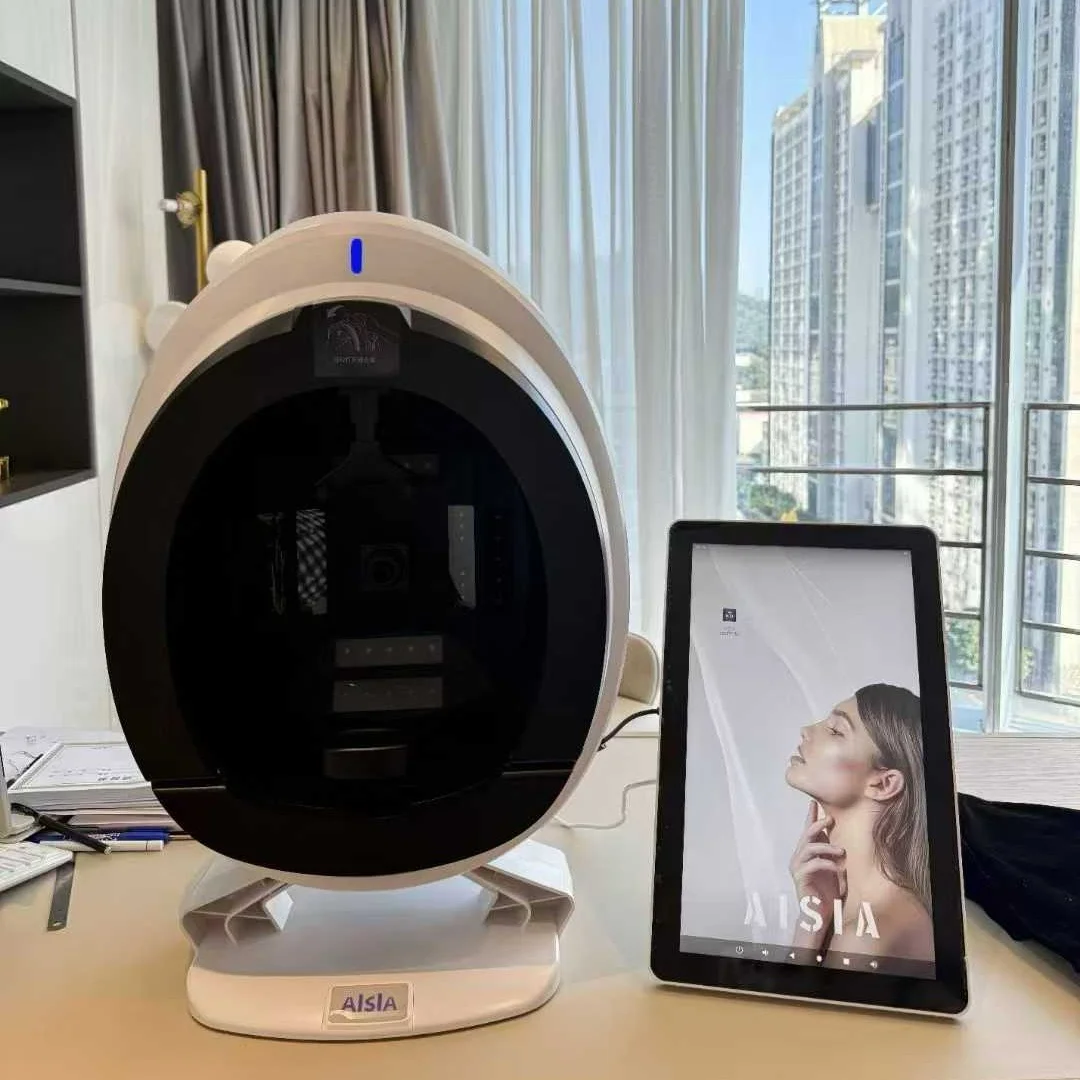 Nowy 21,5-calowy analizator skóry twarzy 3D z AI, skaner analizujący skórę z 8 spektrami światła, wykrywanie problemów skóry, sprzęt do diagnostyki.