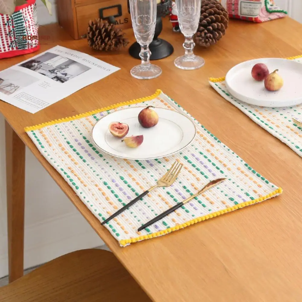 

Creative colorful Dinner Mat Elegant square Heat Insulation Pad Delicate Convenient Table Napkin Food Background Props