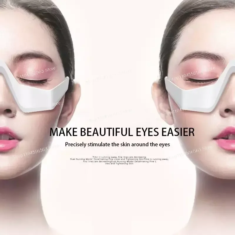3D Vibration Micro-current LED Red Light Eye Massager, ABS Anti-aging Wrinkle & Dark Circle Remover