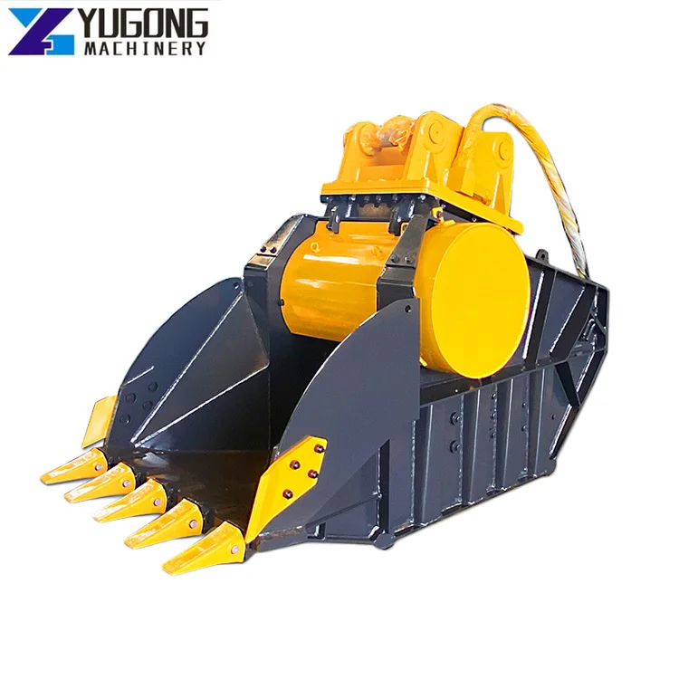 YG 6-50ton Quality Sorting Excavator Hydraulic Sieve Bucket Rotary Screening Bucket Mesh Screener Bucket