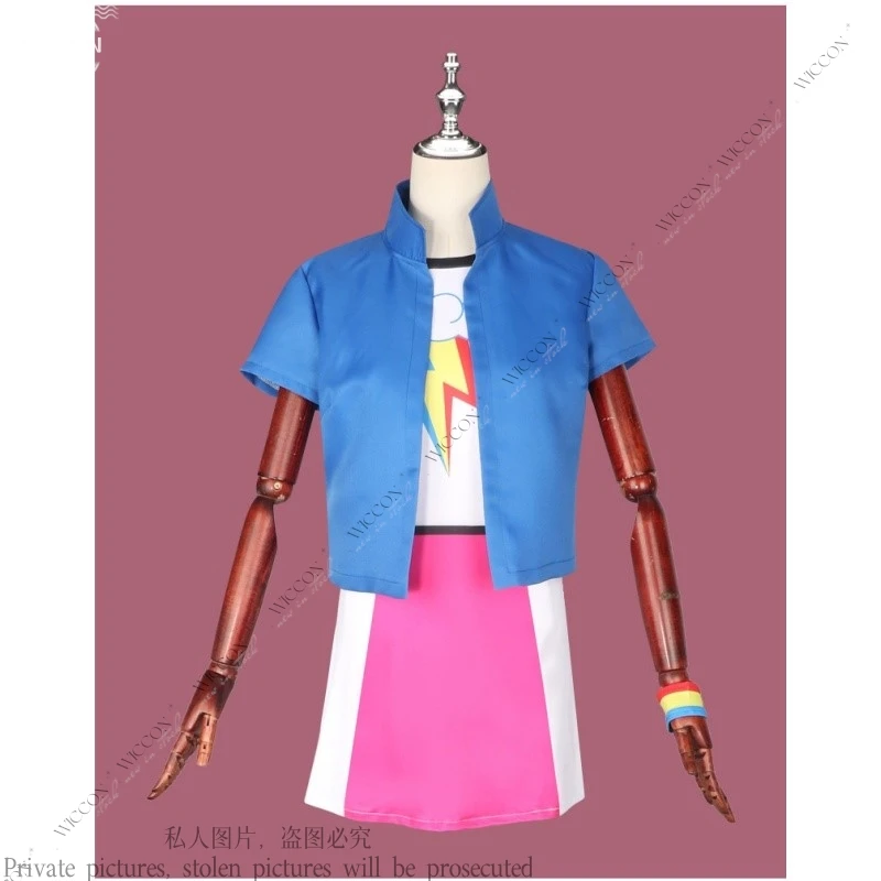 Rainbow Dash Cosplay Costume Anime Woman Uniform Outfit For Christmas Halloween Wig Colored Sports Wear Daily Outfit Party