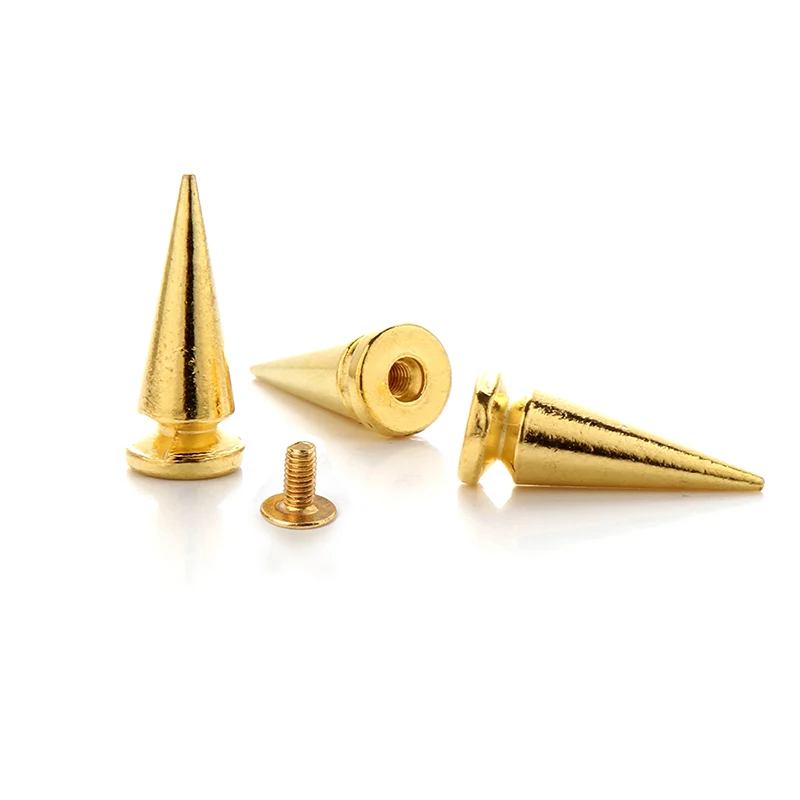 100sets 24mm Golden Spots Tree Spikes Rivet Studs Punk Spikes ScrewBack Leather Craft Punk Jewelry Making Findings Leather Spike