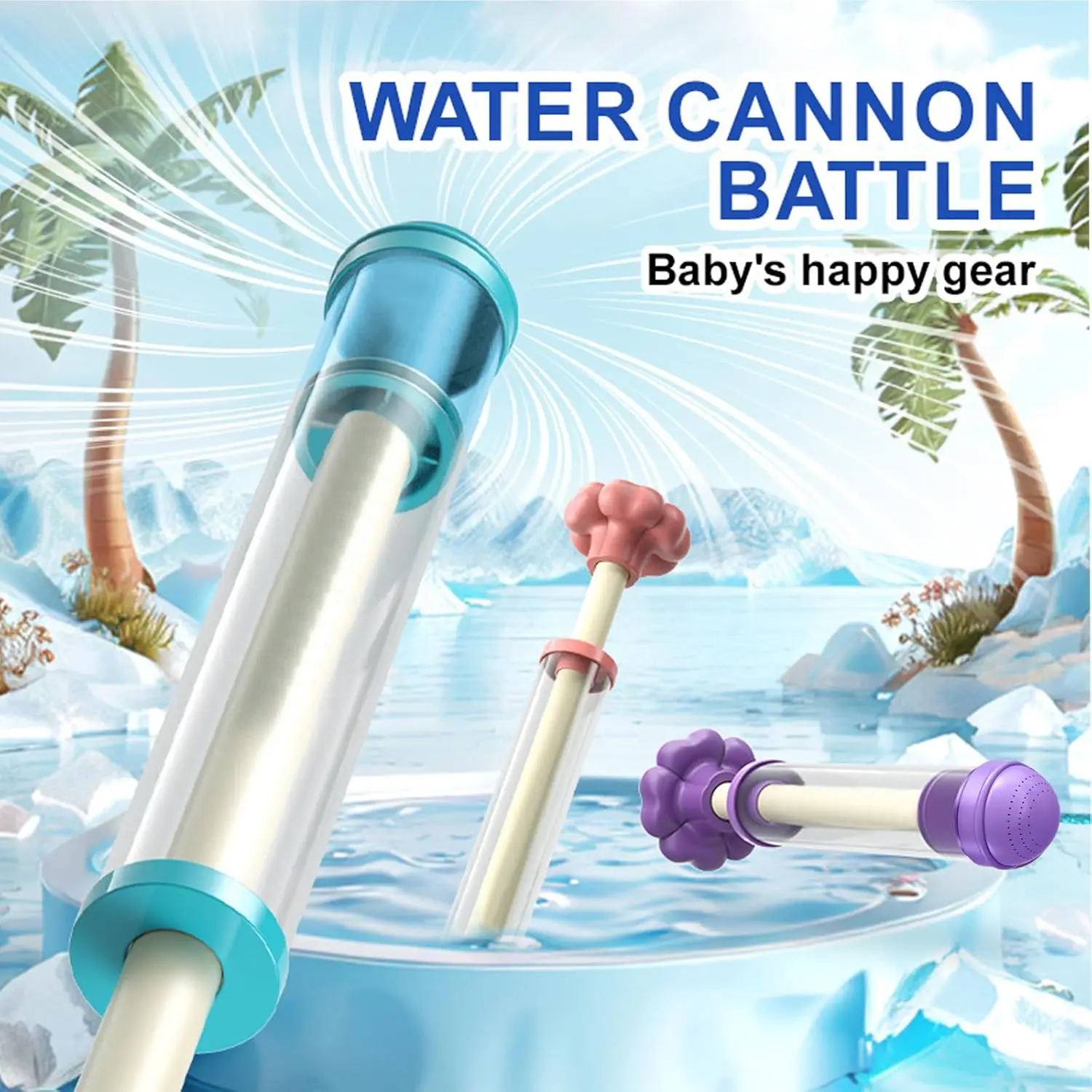 1-3-piece fireworks water gun, high-pressure pull-out water gun, summer party, swimming and bathing, interactive water spray toy