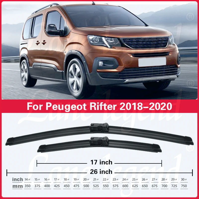 For Peugeot Rifter 2018 2019 2020 Wiper Front Wiper Blades Windshield Windscreen Clean Window Rain Brush High Quality 26\