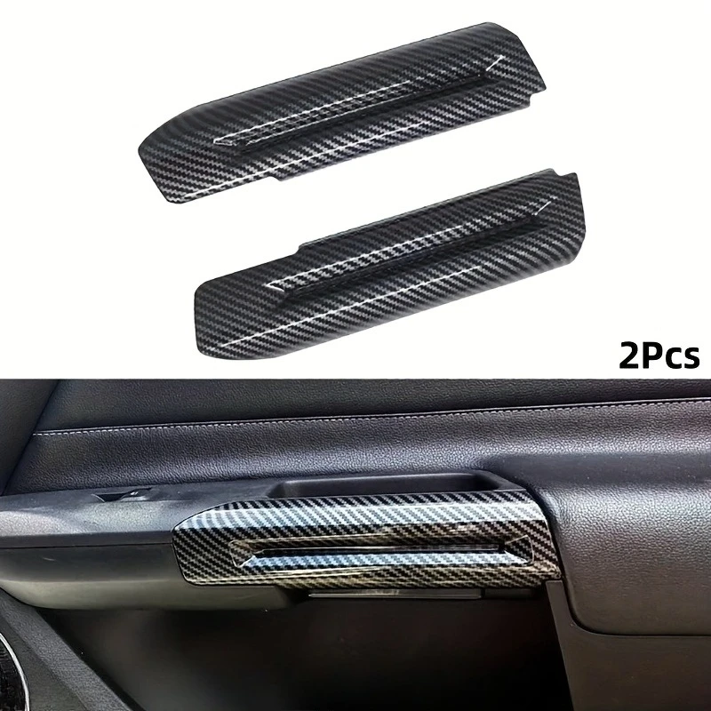 1pair for Ford 16-24 Mustang modified Mustang interior handle decoration ABS carbon fiber scratch resistant patch