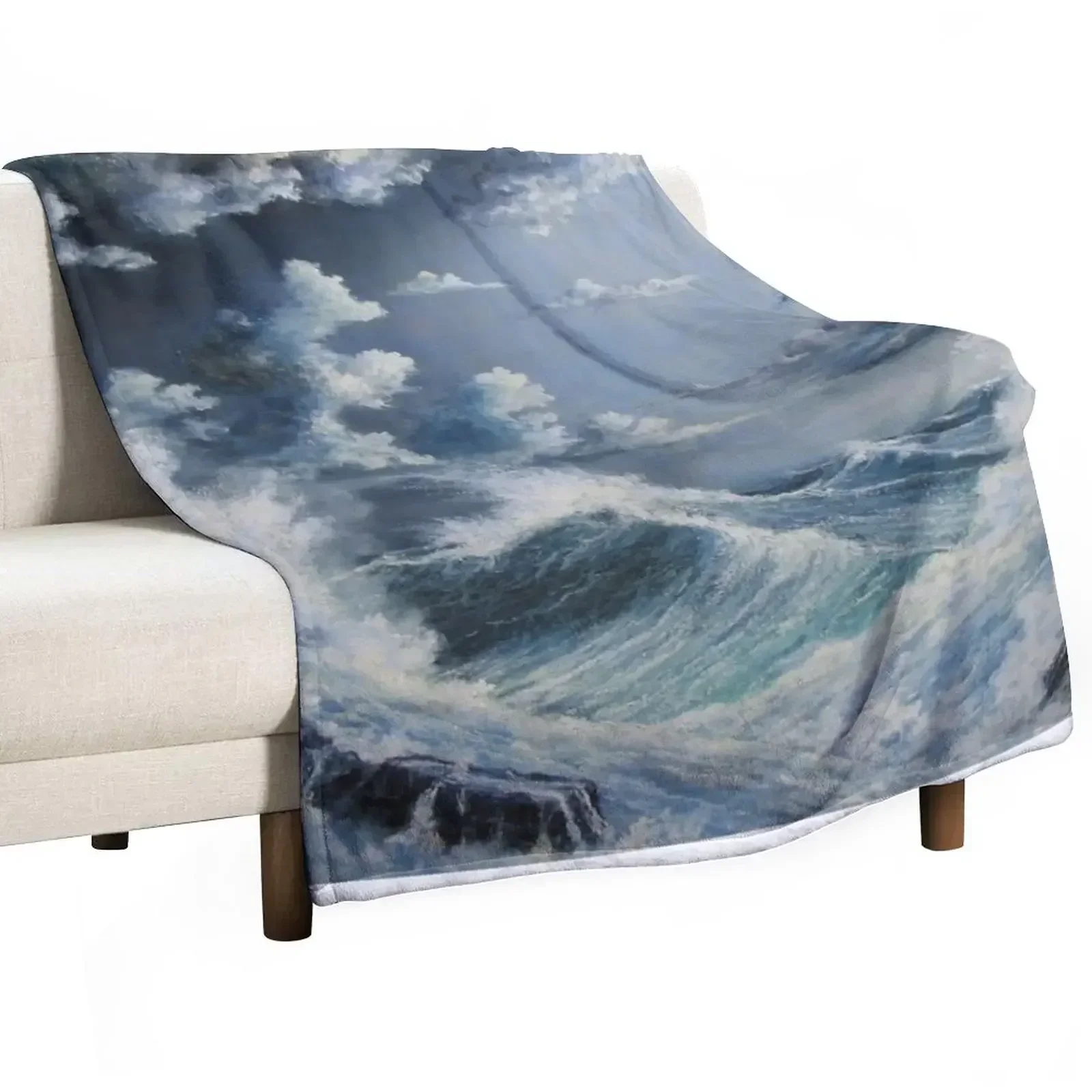 STORMY SEA Throw Blanket Designers Personalized Gift Heavy Blankets