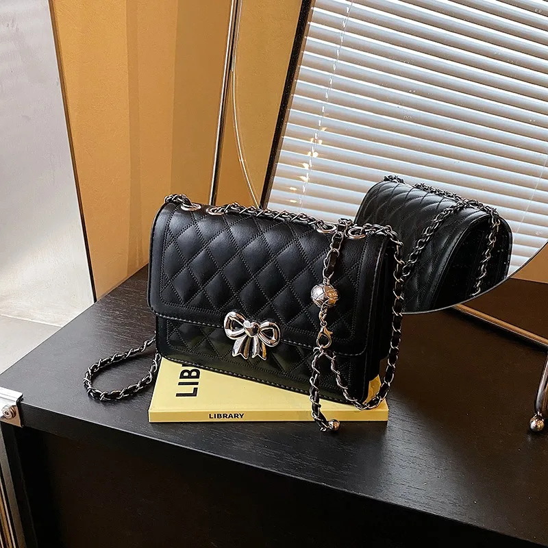 Xiaoxiangfeng المعين سلسلة حقيبة الموضة البسيطة المرأة 2025 صيف جديد الراقية رسول حقيبة مربعة صغيرة #6