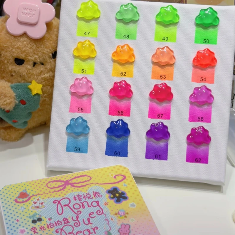 16Grids Fluorescent Gradient Nail Pat Gel Palette Pat Painting Stamping Rubing Blush Gel Nail Polish Soak Off UV LED Gel Varnish - view 2