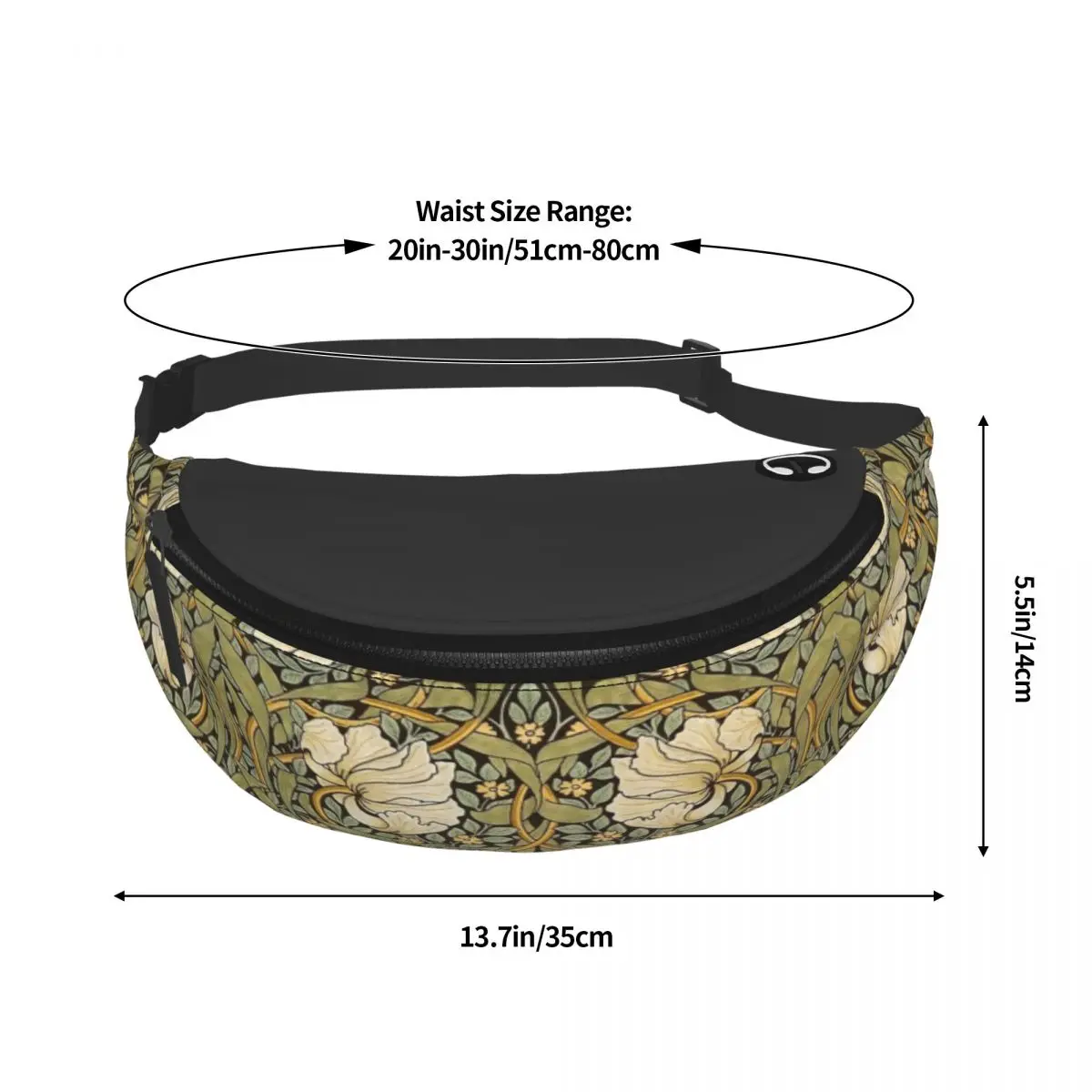 Cool William Morris Pimpernel Fanny Pack Women Men Floral Textile Pattern Crossbody Waist Bag for Traveling Phone Money Pouch