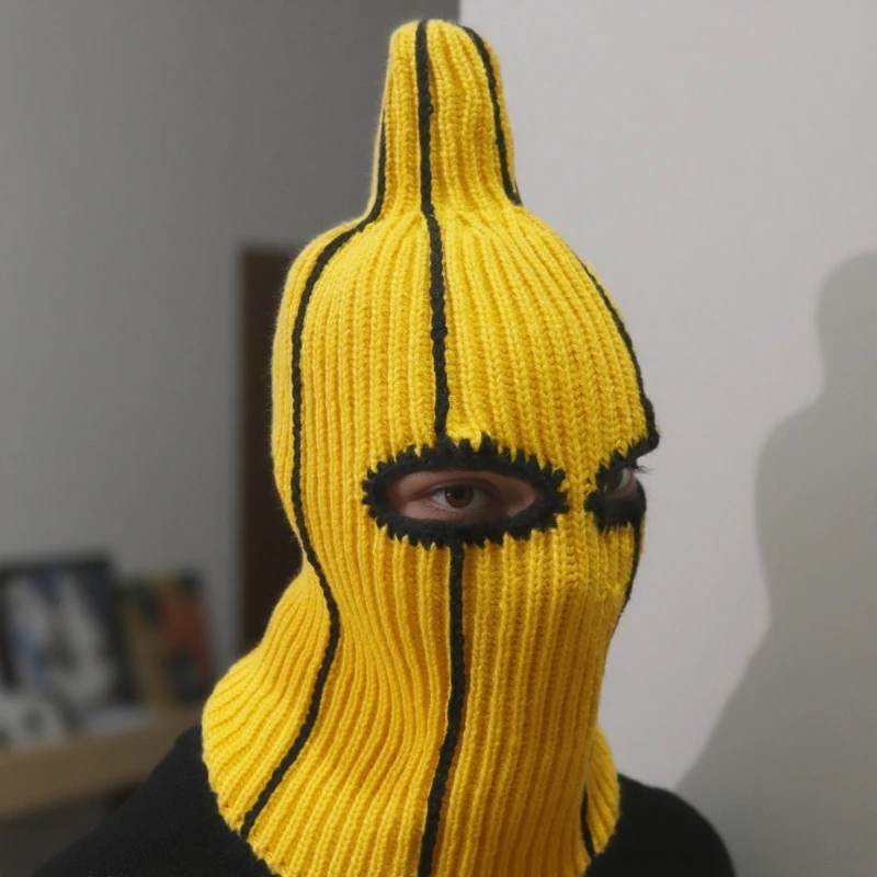 Knitted Banana Balaclava Mask For Adults Teens Winter Fun Costume Event view 5