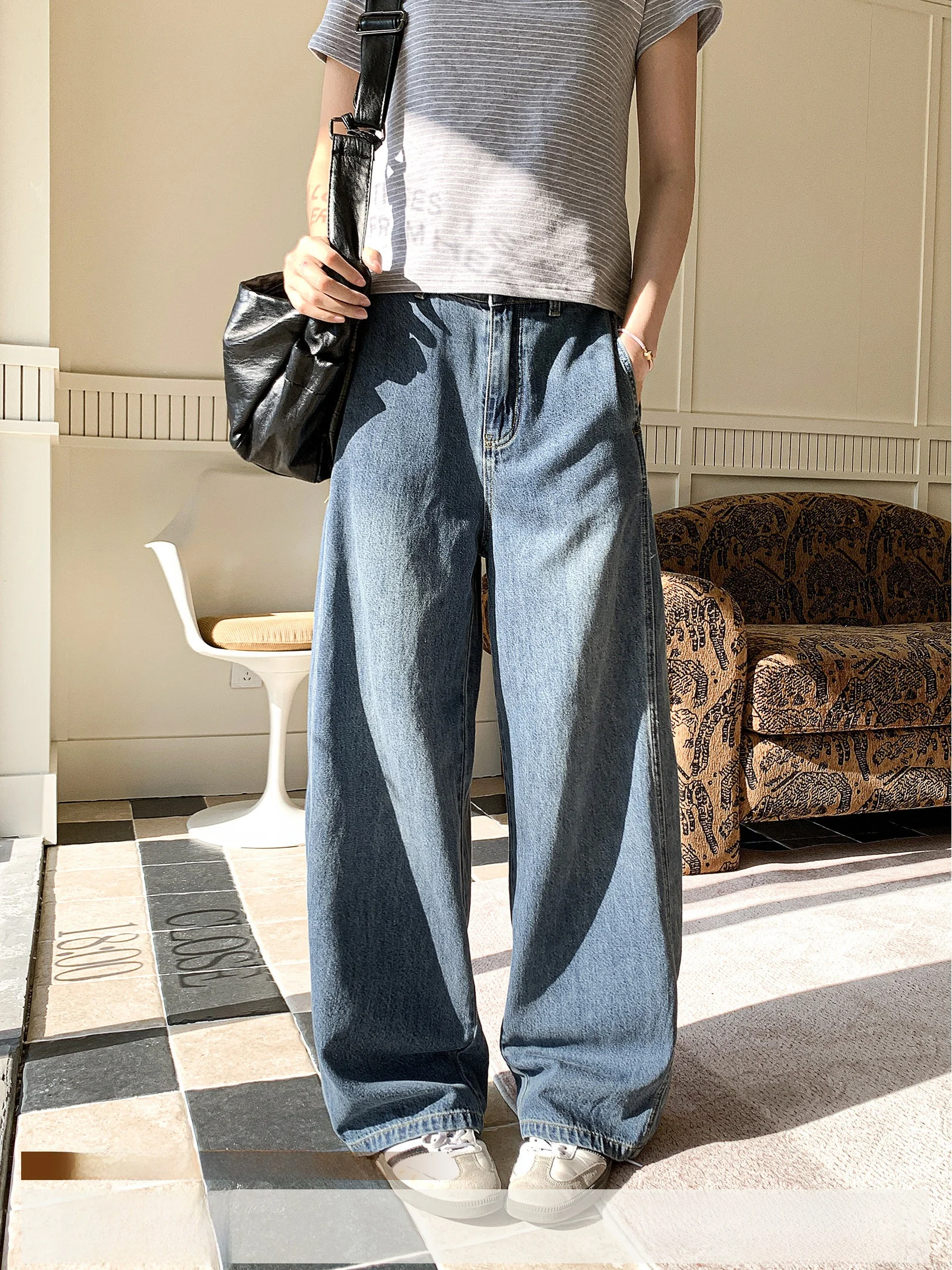 

Loose Wide Leg Denim Jeans Women's Spring Summer New Sle Korean Loose Slimming Lazy Versatile Waed Casual Long Pants