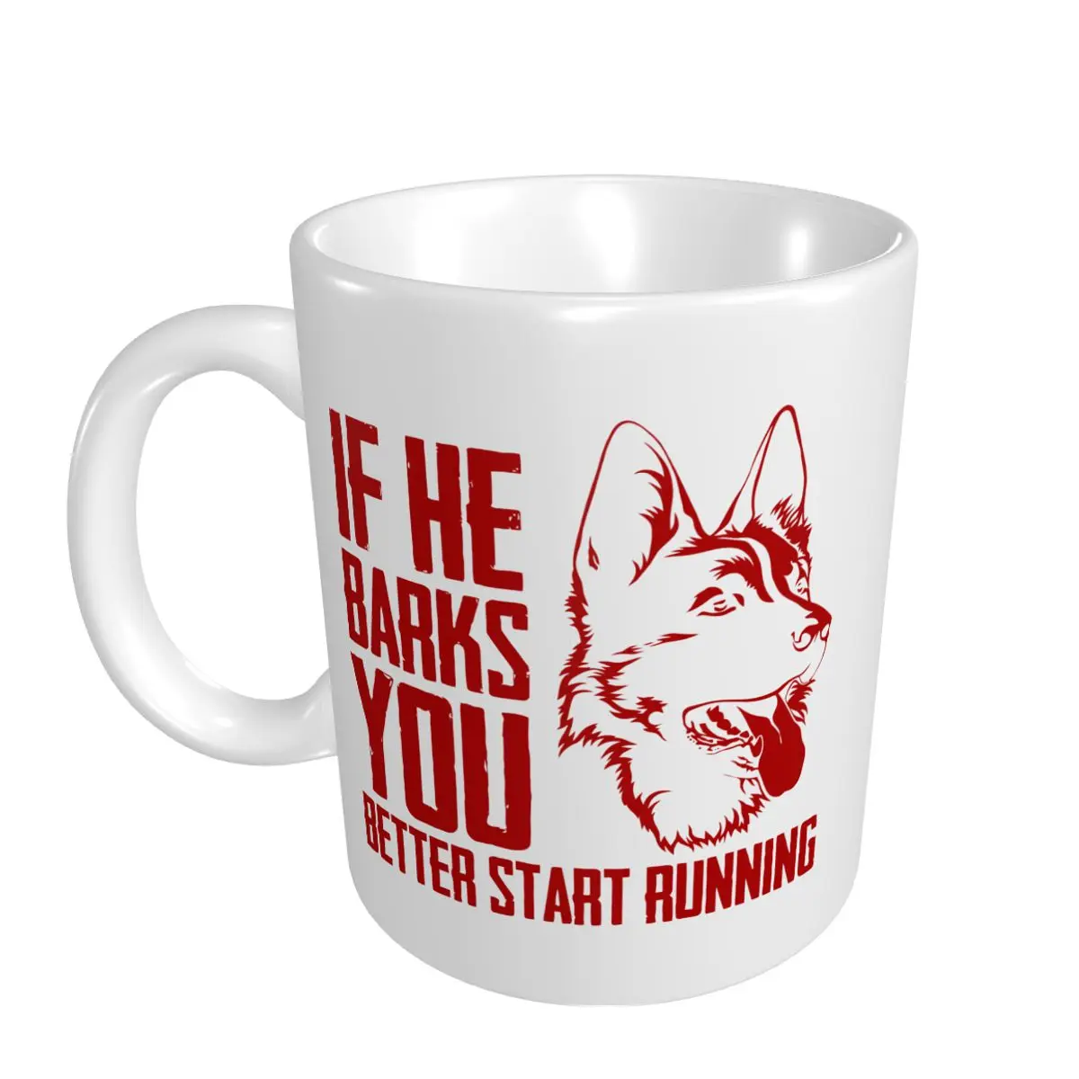 Mark Cup Mug Belgian Malinois Dog If He Braks You Better Start Running Coffee Mugs Tea Milk Water Cup Travel Mugs Office Home