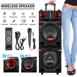 9000W Portable Bluetooth Speaker Heavy Bass Sound System Party Dual10