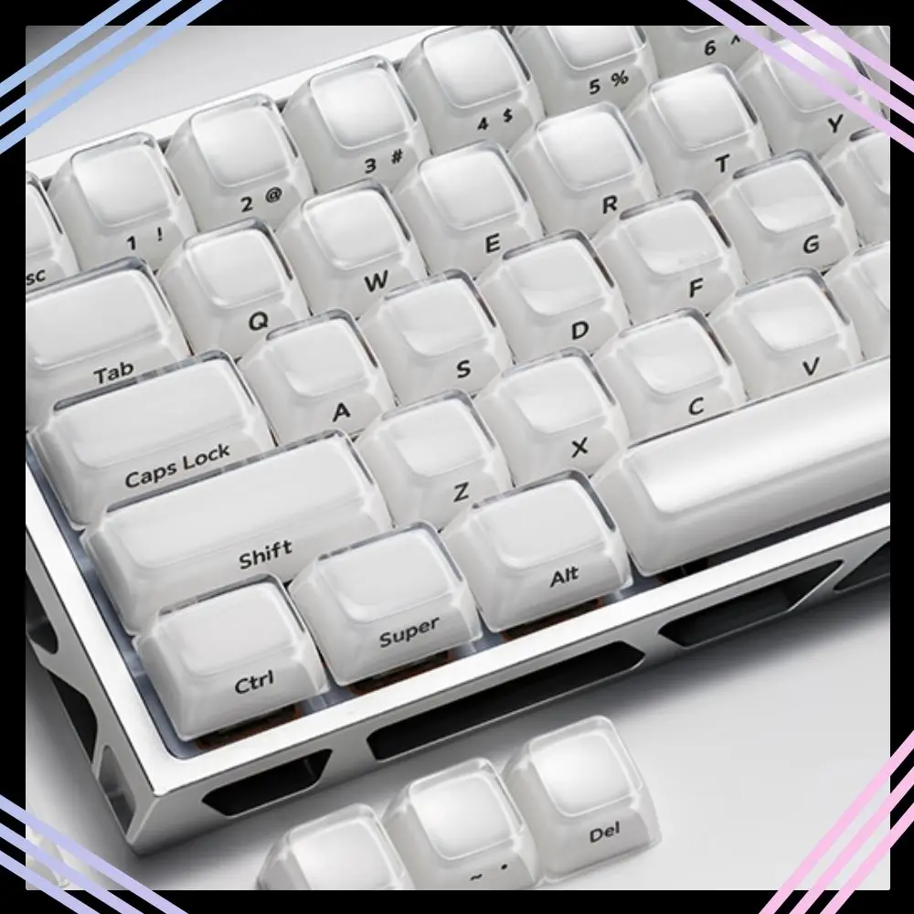 

XVX Jelly Ice Crystal 2,0 круглые боковые колпачки для клавиш, полупрозрачный белый OEM-профиль, колпачок для клавиш для MDA, магнитная механическая клавиатура, подарок