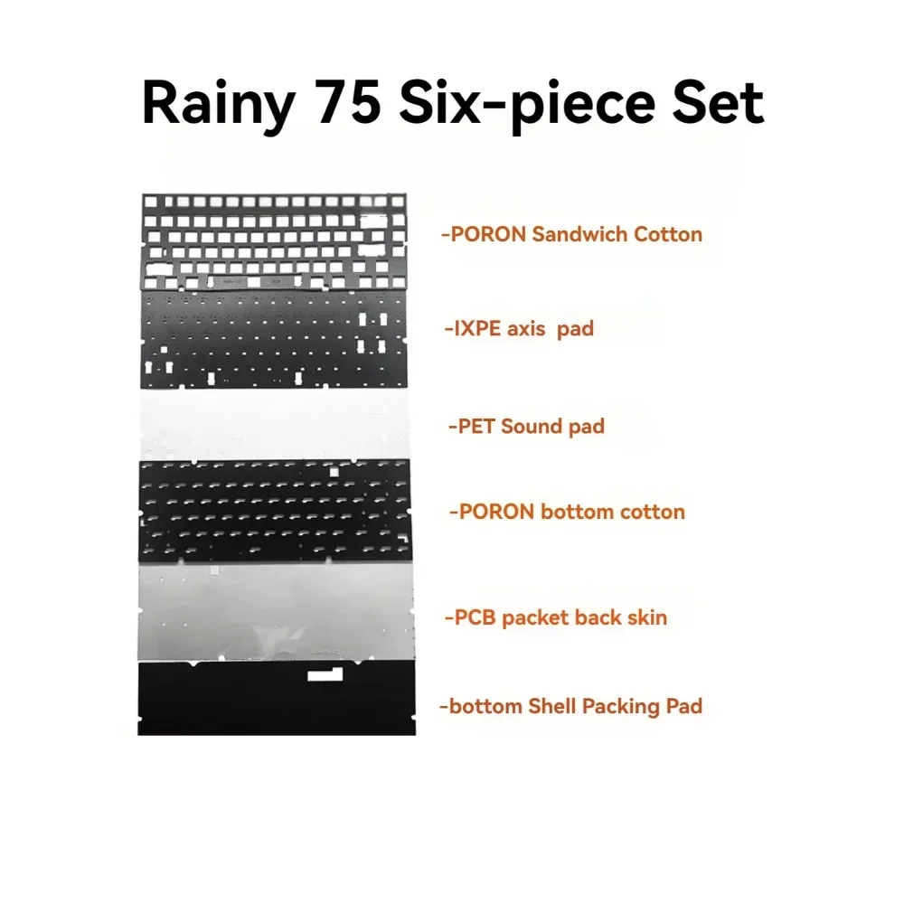 Rainy75 Sound Pad 6-piece Set Foam Voice Silencer Packet IXPE Axis Underlay Custom Gaming Mechanical Keyboard Accessories Diy