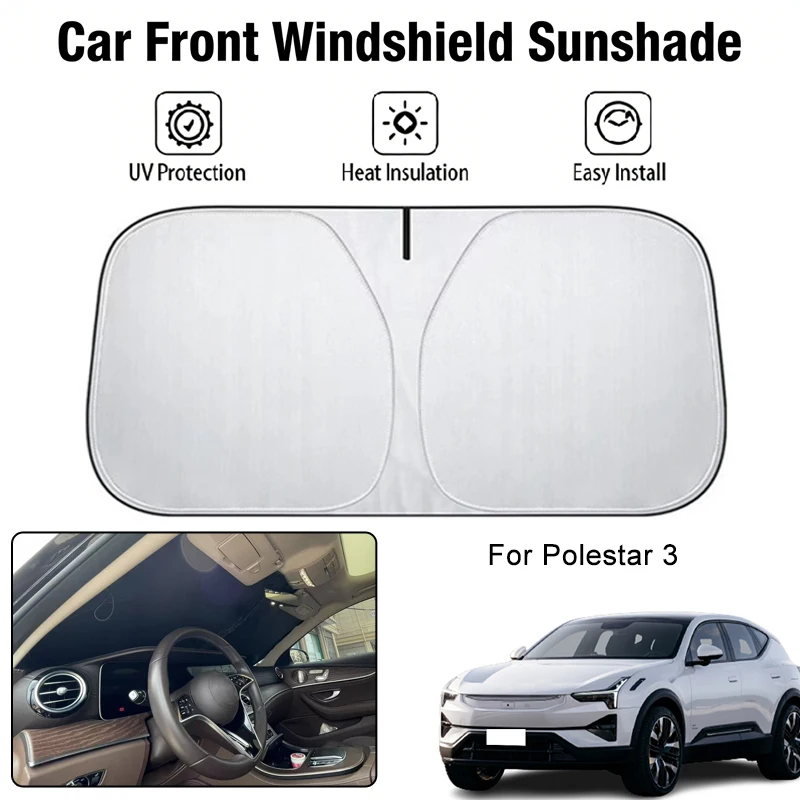 

Foldable Car Windshield Sun Shade UV Block Heat Insulation For Polestar 3 Interior Protection Accessories