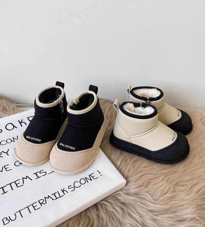 2026 Neue Winter-Plüsch-Schneestiefel für Kinder Dicke Warme Baumwollschuhe für Jungen und Mädchen Wasserdichte Kinder-Winterstiefel Samtschuh – Detail 3