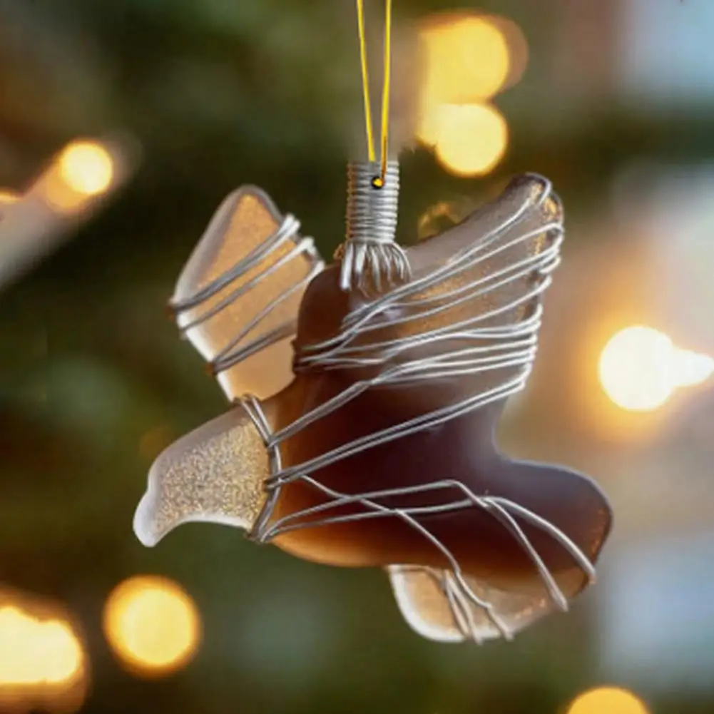 Christmas Bird Ornament 2d Acrylic Bird Ornament Set Sea Glass Style Hummingbird Bluebird Decorations Christmas Tree for Bird