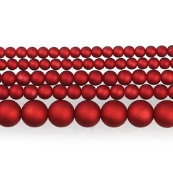 Matte Dark Red Beaded 6 8 10 14mm Acrylic Round Loose Bead for Jewelry Making DIY bag Bracelet Necklace handmade DIY Accessories